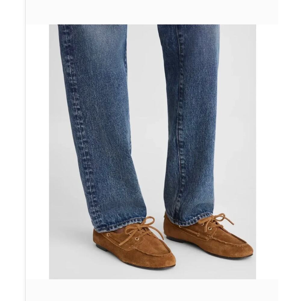 Madewell Jaime Boat Shoe 8 NWT Dried Acorn Brown Tan Suede Flats NX055 Y2K Prep - Picture 5 of 8